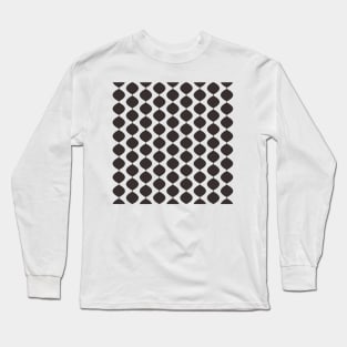 Mid Century Modern Retro 60s Waves Pattern  (Darker Cool Brown) Long Sleeve T-Shirt